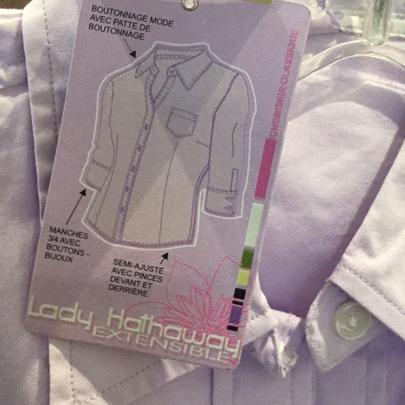 BNWT Lady Hathaway 3/4 sleeve stretch blouse with jewel buttons - Picture 2 of 4